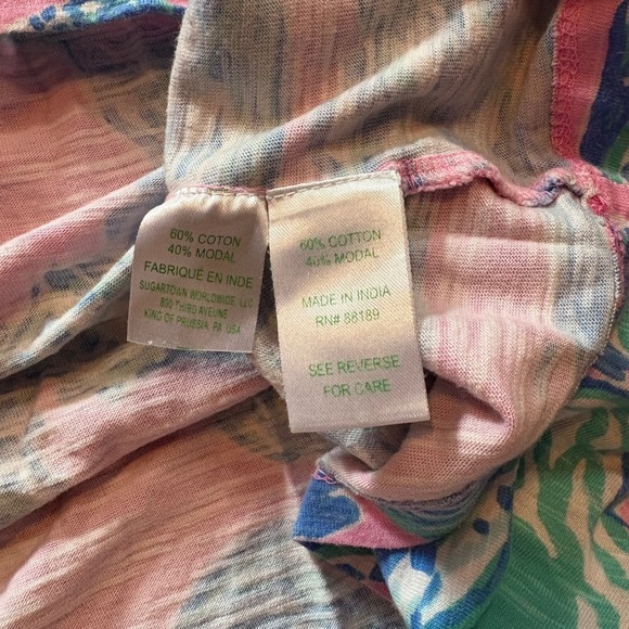 Lilly Pulitzer Eassie Bearfoot Princess Dress Pink Blue Shell Print  XS - Picture 9 of 9